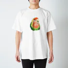 paraparo インコとオウムのドット絵のお店『パラパロ』のドット絵　コザクラインコ スタンダードTシャツ