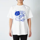 Hitotsuki Designのカラーが選べる/Twin pigs (プリント:Blue） Regular Fit T-Shirt