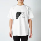 岩と猫の岩登り猫ちゃん（背面プリント有） Regular Fit T-Shirt