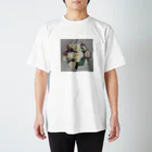 glacage.vaseの花束大好き 白バラ スタンダードTシャツ