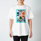 皇帝ペンギンのペンペンのRarePepe【Surfing of PEPE】 Regular Fit T-Shirt