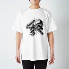 白黒灰脂オリジナルイラストグッズSHOP『熊猫動物園』の【ROCKOLOID SAULUS】 type-Synthesizer スタンダードTシャツ