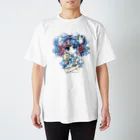 試ｼｭｯ ( ∩'-'⊂ )のピンクと水色の女の子 Regular Fit T-Shirt