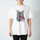 Crazy❤︎for Maincoon 猫🐈‍⬛Love メインクーンに夢中のぬいぐるみを抱っこする猫⭐︎ スタンダードTシャツ