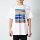 ほっぺこの風景の縞模様アワイイロ Regular Fit T-Shirt