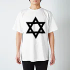 DRIPPEDのSTAR OF DAVID-ダビデの星-黒ロゴ Regular Fit T-Shirt