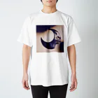 ひょうたん翠の三日月と猫（カラー） Regular Fit T-Shirt