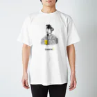 ビールとアート TM-3 Designの偉人 × BEER（聖徳太子）黒線画 Regular Fit T-Shirt