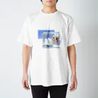 睡眠睡魔の猫サブカル水色 Regular Fit T-Shirt