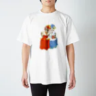  藤ねこりえ/ 𝙁𝙐𝙅𝙄𝙣𝙚𝙘𝙤𝙧𝙞𝙚の民族衣装ネコ　ブラジル スタンダードTシャツ