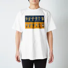 ともしびSUZURIショップの懐かしの歌集(黄色×青) Regular Fit T-Shirt