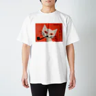 YS VINTAGE WORKSのポーランド　オレンジ・パイプねこ スタンダードTシャツ