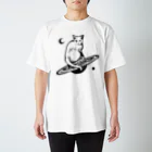 金星灯百貨店のスペースキャット　黒線 スタンダードTシャツ