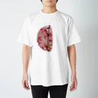 pianocurve DesignのMoon face designed with summer flowers No.21 スタンダードTシャツ