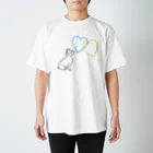 yuNN3の犬　ハート　Peace 티셔츠