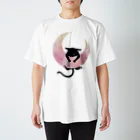 KOMANOSUKEの黒猫×月(桜ver.) スタンダードTシャツ