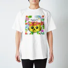 にゃんぴーのお花のうるにゃん（アップ） スタンダードTシャツ