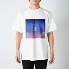 ヨミミの宇宙SHOPのパステルピンク_三日月_dot Regular Fit T-Shirt