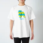 AtelierBoopのブルー＆イエロー　パピヨン Regular Fit T-Shirt