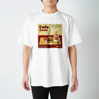 Teal Blue CoffeeのCafe music - CARDINAL RED BURGER - スタンダードTシャツ