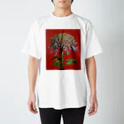 骸骨がメインの作品の大菊 Regular Fit T-Shirt