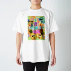 Hey! Kids Kidsのカラフル 夏 パイナップル ココナッツ ウィニー 恐竜 スタンダードTシャツ