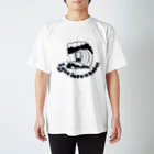 ari designの紺色線サーフィンをするブタ Regular Fit T-Shirt