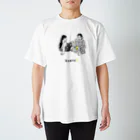 ビールとアート TM-3 Designの名画 × BEER（タヒチの女）黒線画 Regular Fit T-Shirt