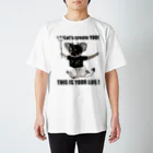 ひろとみこましすの黒字のつの犬ROCK創造のススメ Regular Fit T-Shirt