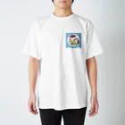 マスクを強要しない かわうそさんのかわうそ君のマスク強要しません（水色タイプ2）  Regular Fit T-Shirt