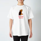 TOMOS-dogのふりむき犬（ドット）ブラタン スタンダードTシャツ