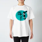 CK & outdoorマガジン店のガールパドラー裏背景青タイプ Regular Fit T-Shirt