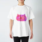 フジサキ（よころ）の猫も愛せばにゃーと鳴く暖色 スタンダードTシャツ