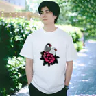 楽多志乃の薔薇と文鳥（白と桜） Regular Fit T-Shirt