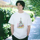 Aki Kuboki ONLINE SHOPの初恋のエッフェル塔 Regular Fit T-Shirt