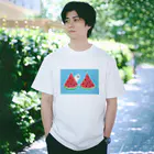 ららそれれどのスイカと白文鳥（青空） Regular Fit T-Shirt
