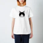 chi-bitの猫の顔（白黒・ハチワレ） スタンダードTシャツ