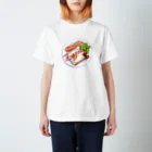   KOIZUMI CHIAKI shopの表面にデカデカと朝食！ Regular Fit T-Shirt