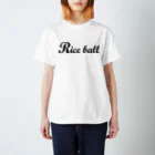 MUSUTCH（むすっち） SHOPの「Riceball」黒ロゴノーマルTシャツ Regular Fit T-Shirt