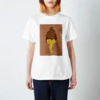 AI作家さむねこの作品集のIce Cat Chocolate Regular Fit T-Shirt