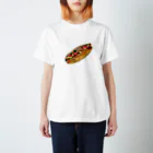 ぴーひゃら食べもの水彩画のホットドッグ水彩画 スタンダードTシャツ