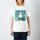 white-cockatooの花とキバタン Regular Fit T-Shirt