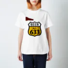 無水屋の【ROUTE 66風】BEER 633 (瓶あり) スタンダードTシャツ