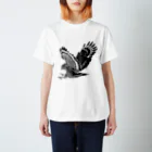 WILDBIRD GOODS SHOPのカンムリワシ・モノクロ スタンダードTシャツ