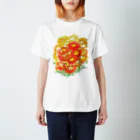 SUZURI.KEY-CHANの7月17日の誕生日花は「百日草」です！ Regular Fit T-Shirt