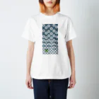 bonnylochの七宝繋ぎWhite_@LightGreen Regular Fit T-Shirt