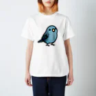 Cody the LovebirdのChubby Bird サザナミインコ　ブルー Regular Fit T-Shirt