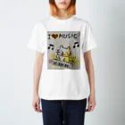 KIYOKA88WONDERLANDのピアノねこちゃん piano kitty Regular Fit T-Shirt