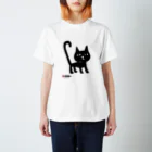 オクマーSUZURIショップのまっくろ黒猫ちゃん Regular Fit T-Shirt