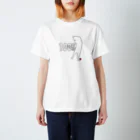 アトリエGINのロシアンブルー銀　猫の100% Tシャツ(線画Ver) スタンダードTシャツ